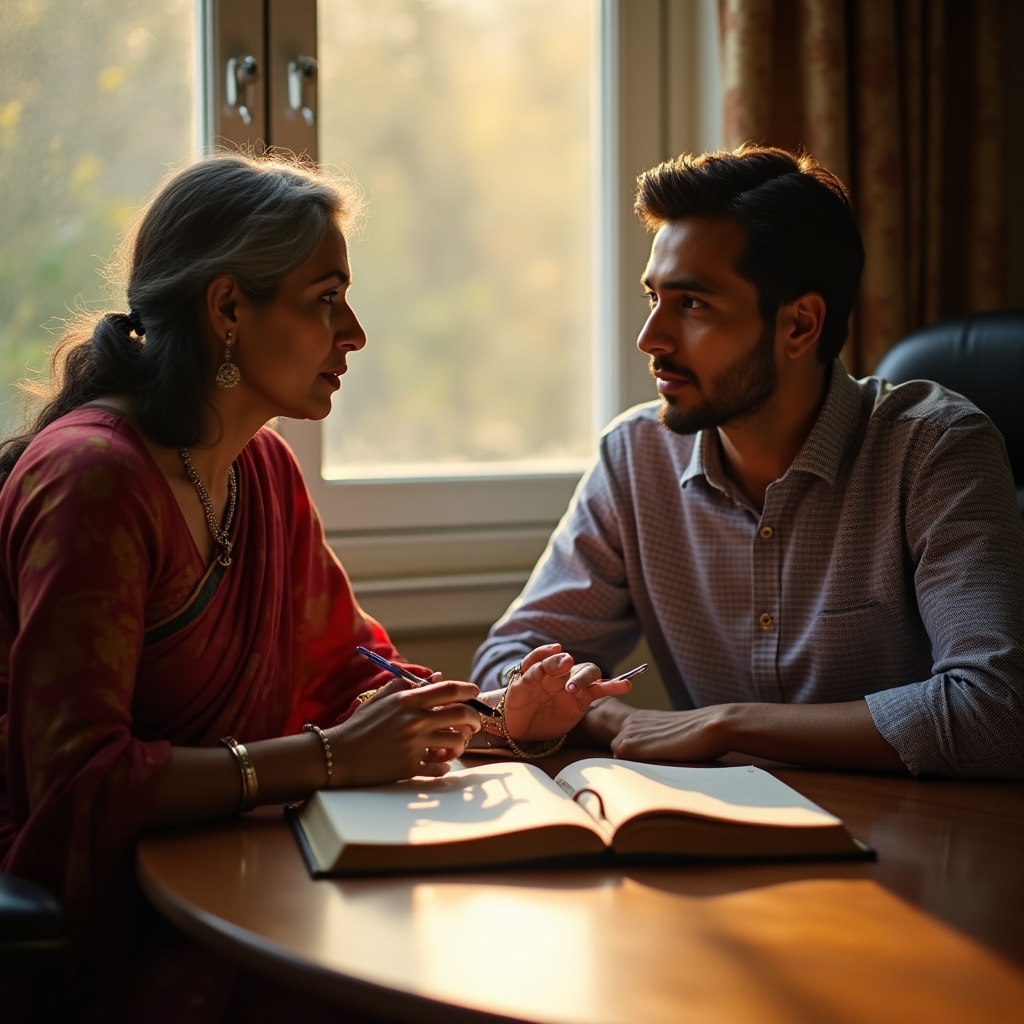 एक-पर-एक मेंटर मीटिंग में उद्यमी और मेंटर